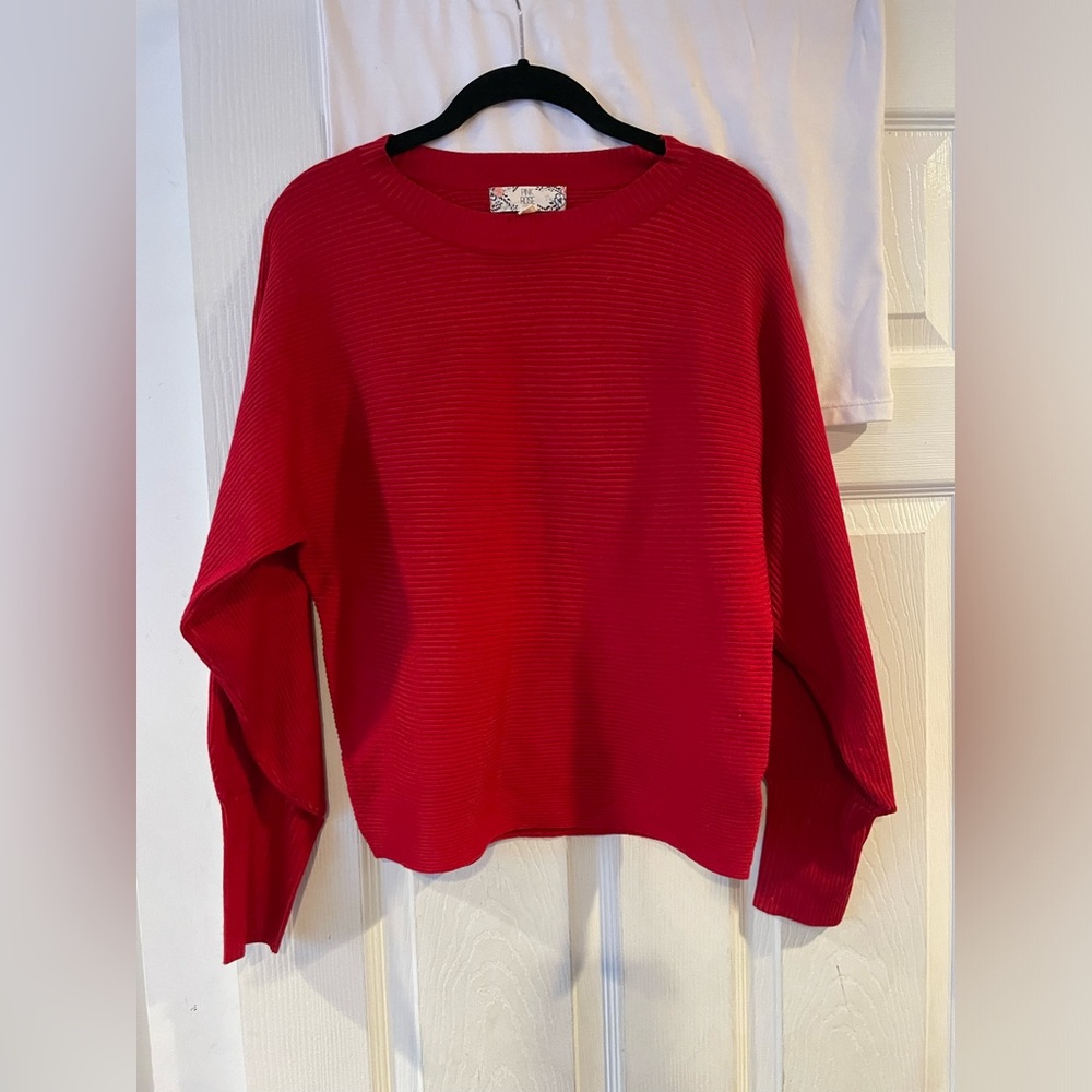 Pink Rose red sweater